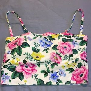 Aerie Bandeau Floral Swim Top